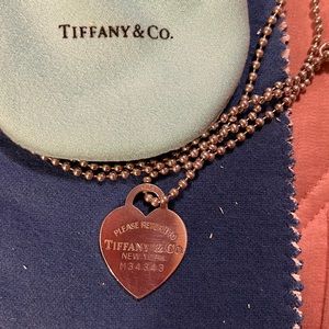 Tiffany & Co. Heart Tag on long beaded chain